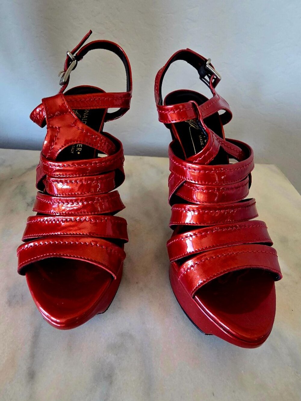 Donald J. Pliner Red Patent Leather Heels – Size 36 ❤️